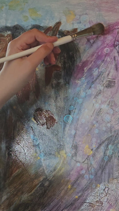 Originalt maleri "Tavshedens Sang" 50x50 cm