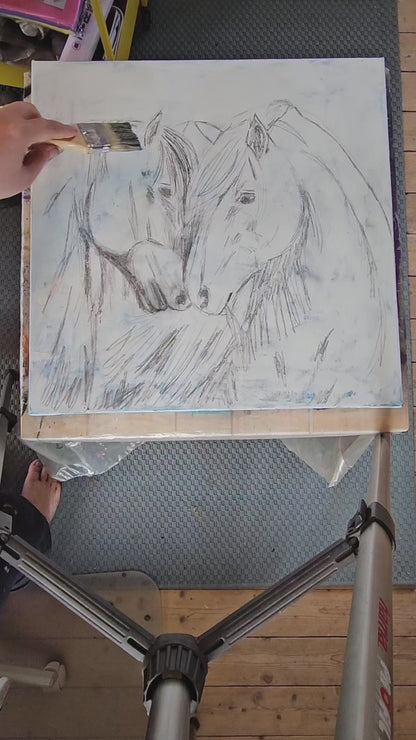 Originalt maleri "Tavshedens Sang" 50x50 cm