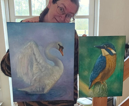 Originalt maleri "Isfuglen Lille Pip" 30 x 40 cm