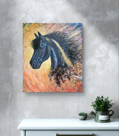 Originalt maleri "Ildens Sjæl" 60x70 cm