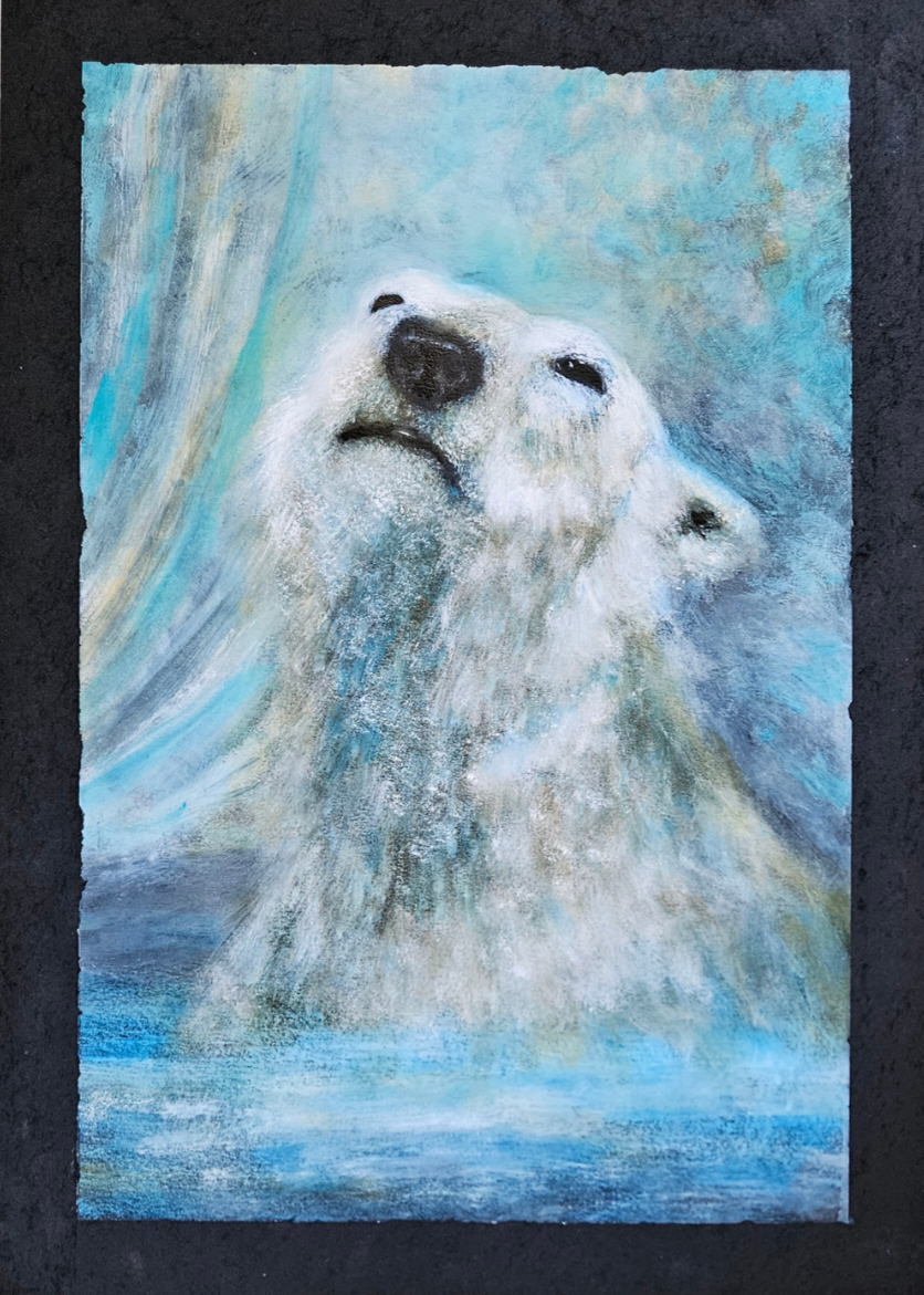 Originalt maleri "Selvportræt" A2 papir