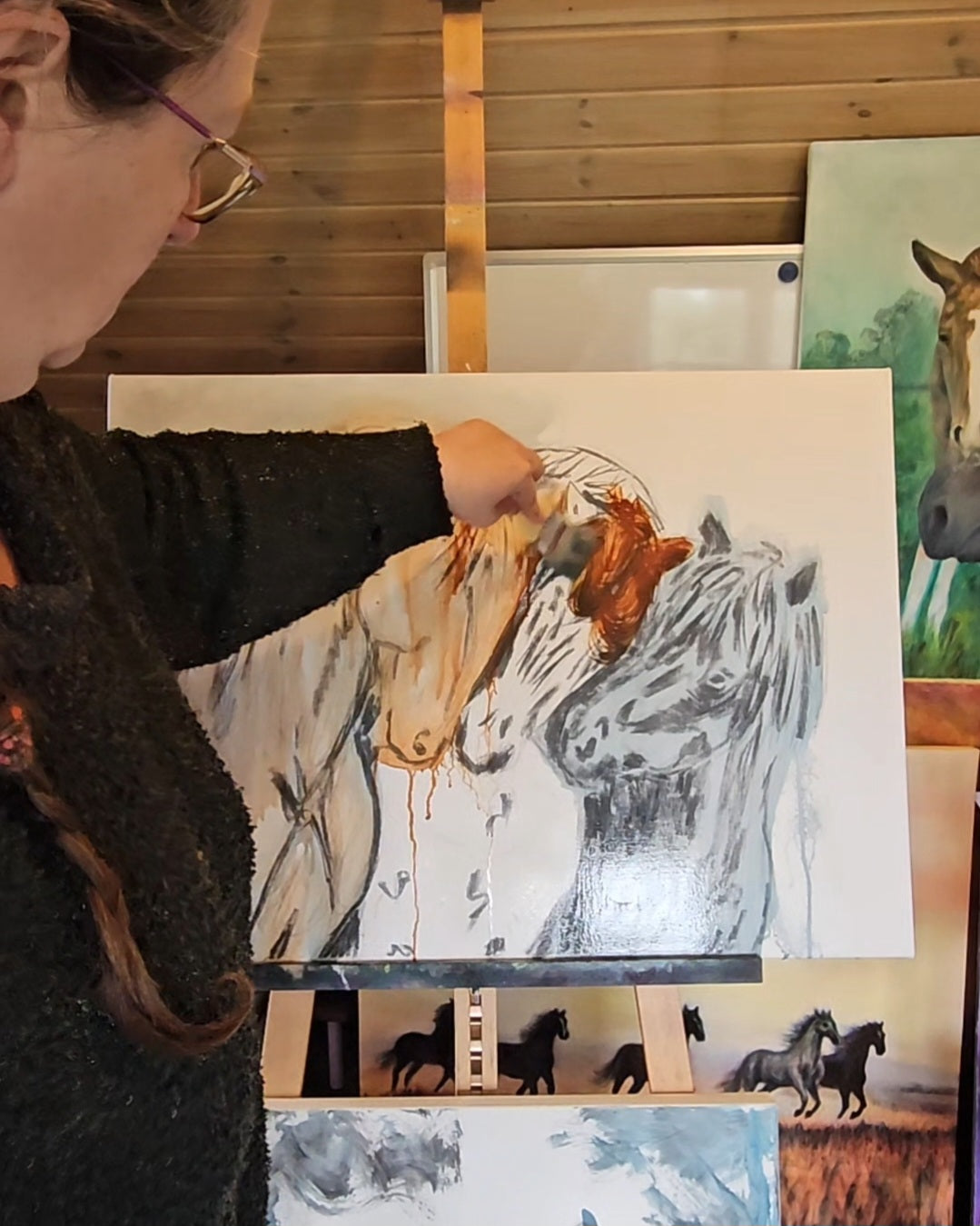 Originalt maleri "Treenighed" 80x60 cm