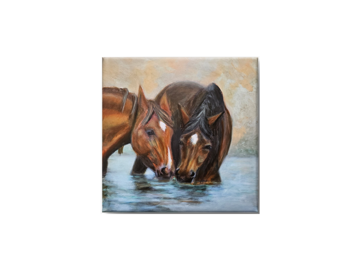 Originalt maleri "I Samme Strøm" 50x50 cm