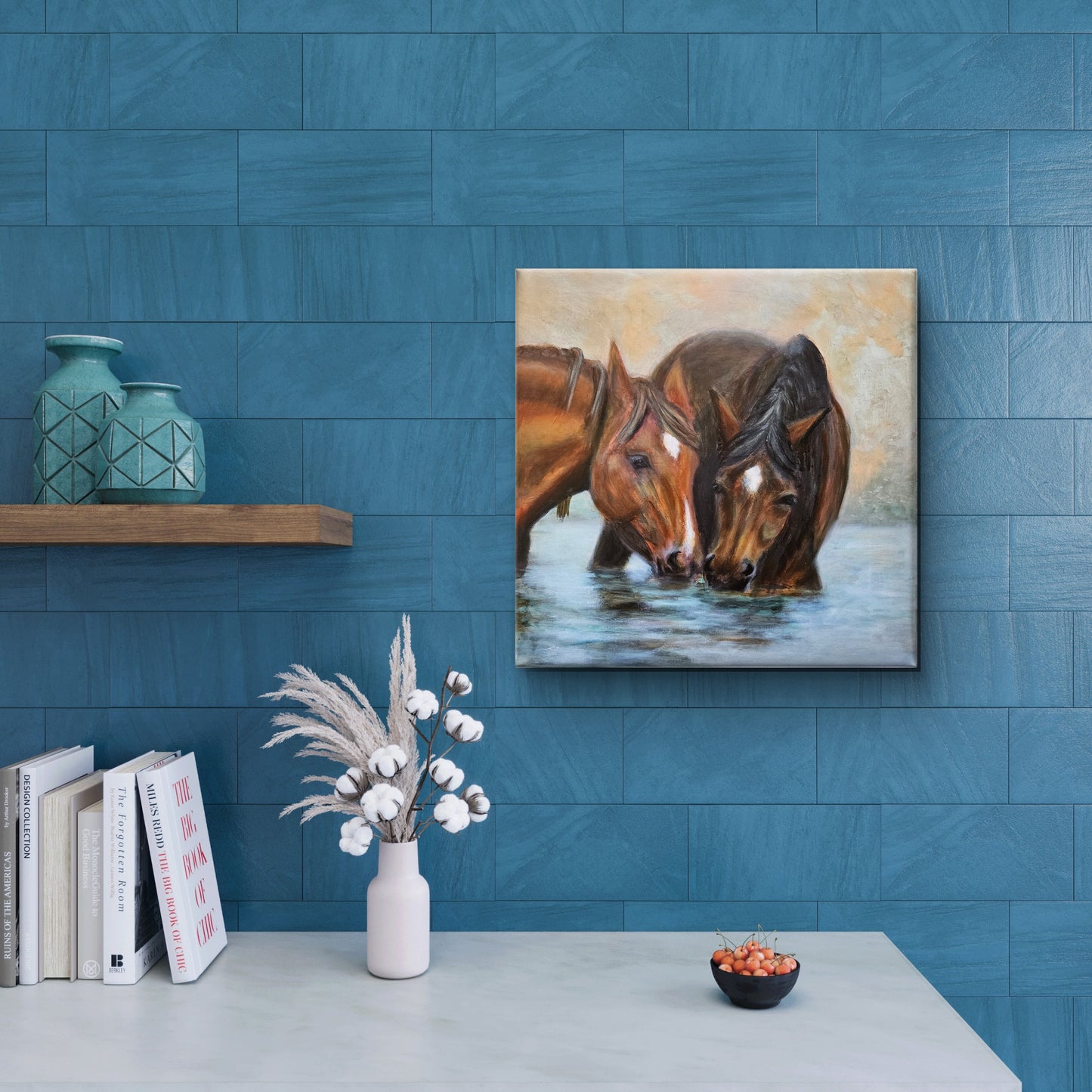 Originalt maleri "I Samme Strøm" 50x50 cm