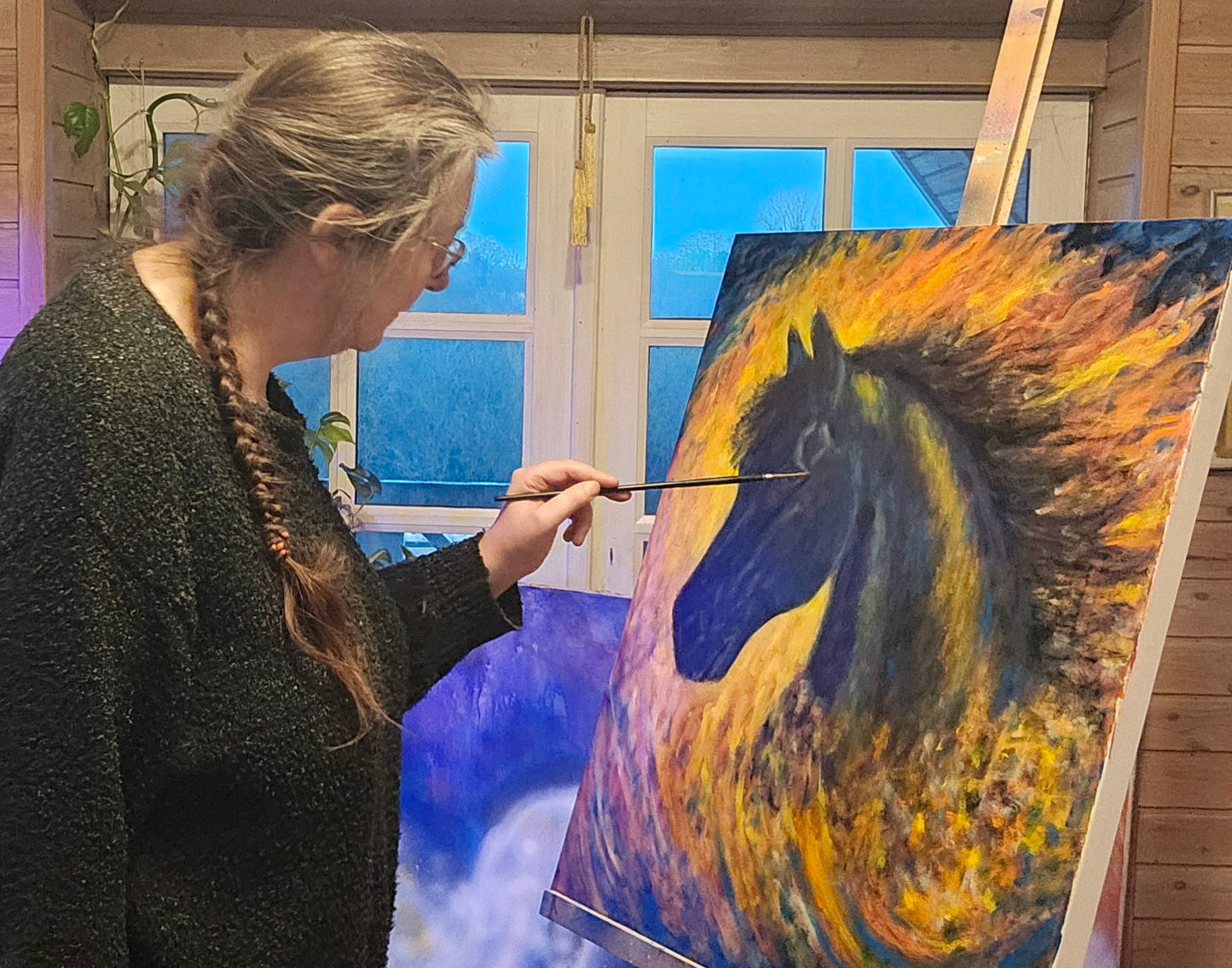 Originalt maleri "Ildens Sjæl" 60x70 cm