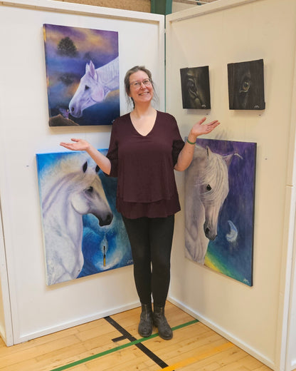 Originalt maleri "Sjælens Spejl" 26,5x26,5 cm